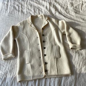 Vintage Women’s Cream Shacket, Pure Wool, Women’s S/M